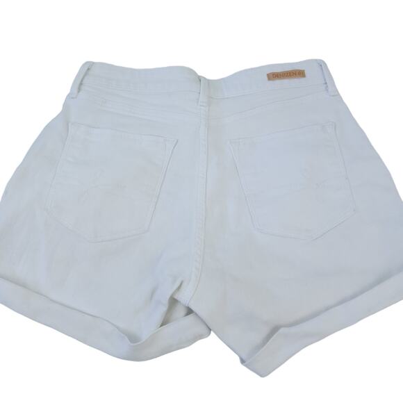 Levi's Denizen High Rise White Jean Shorts Size 4, Waist 27, Rolled Cuff Denim - Picture 3 of 6